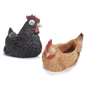 Solar-Powered Glowing Hen Planter