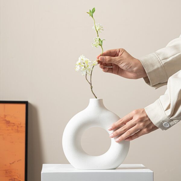 Matte Frosted Ring-Shaped Planter & Vase - Image 2